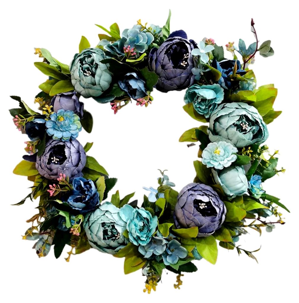 1 Stück Frühlingskranz für die Haustür 16 '' Pfingstrosenkranz aus künstlichen Blumen Dekorativer Blumenkranz für Hochzeiten, Geburtstagsfeie...