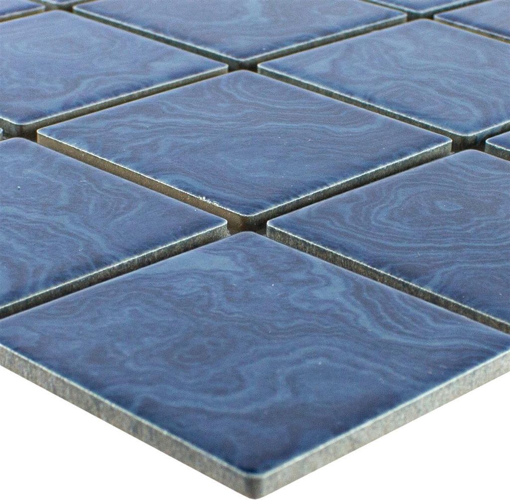 Keramik Mosaikfliesen David Blau Uni Produktbild 