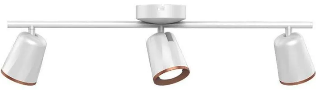 Luminaire 3 spots orientables blanc 60cm pour éclairage chaud modulable