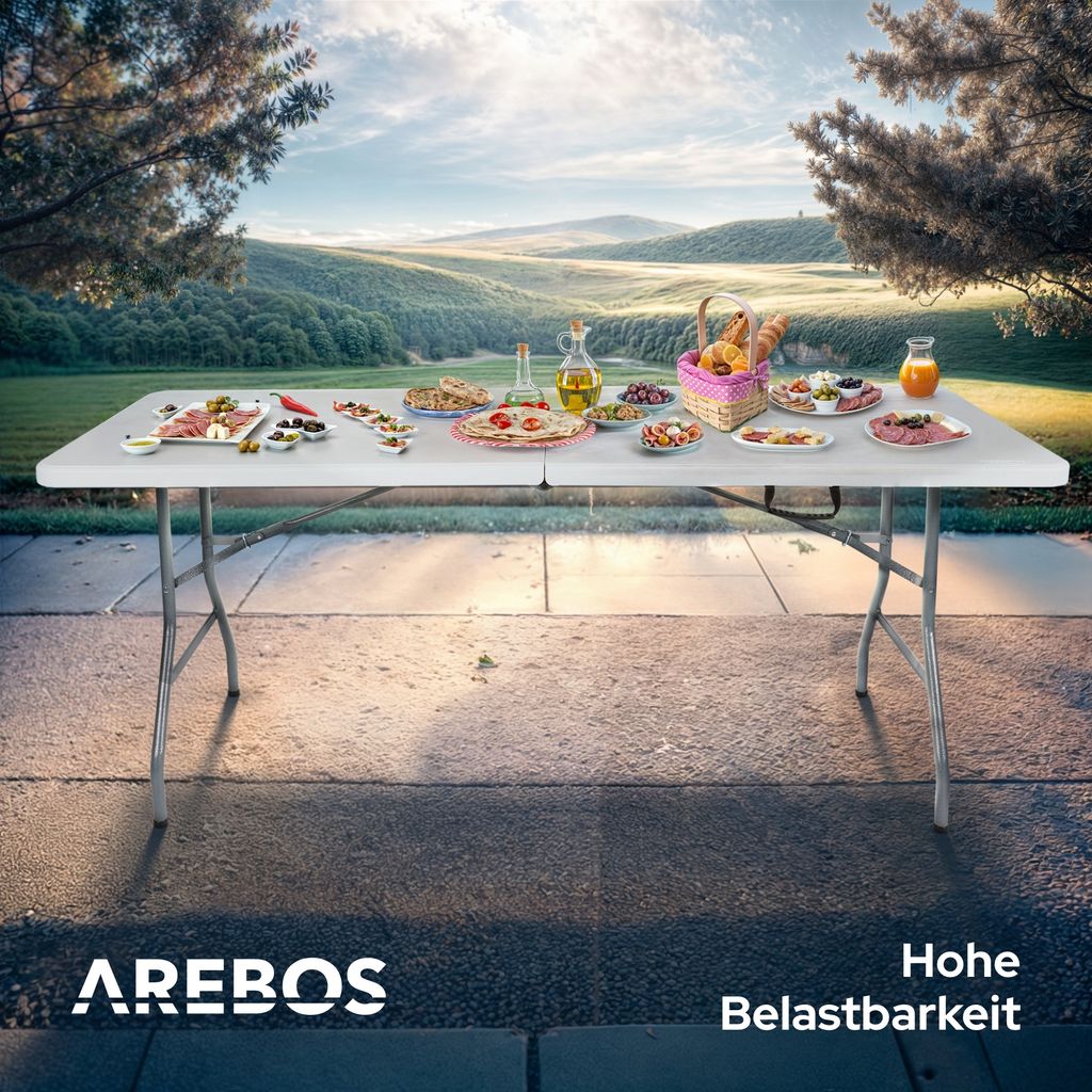 AREBOS stół bufetowy składany 182 x 74 x 74 cm stół Zdjęcie produktu 9