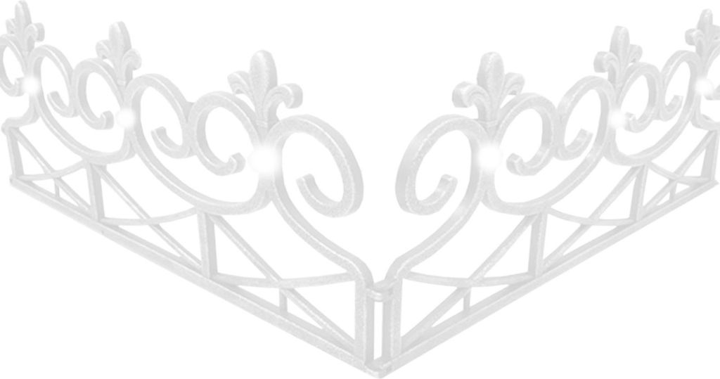 A white decorative fence or border.