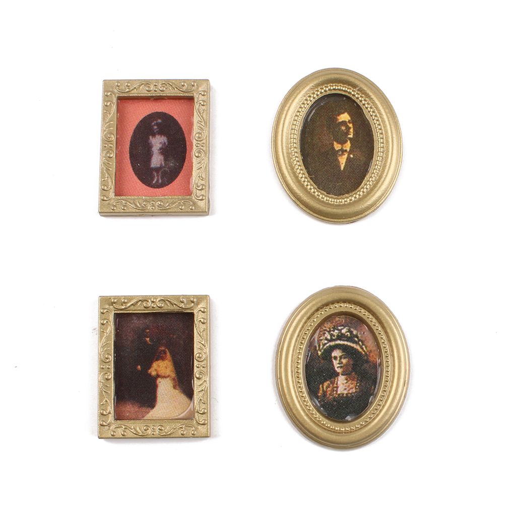 GRIRIW Miniatur Bilderrahmen Set - 6 Stück Holzrahmen Für Puppenhaus & Deko