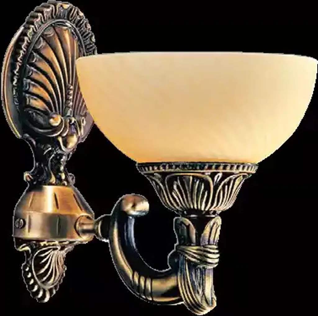 Applique Murale Verre Beige pour Éclairage Doux - Finition Or Anti-Reflet