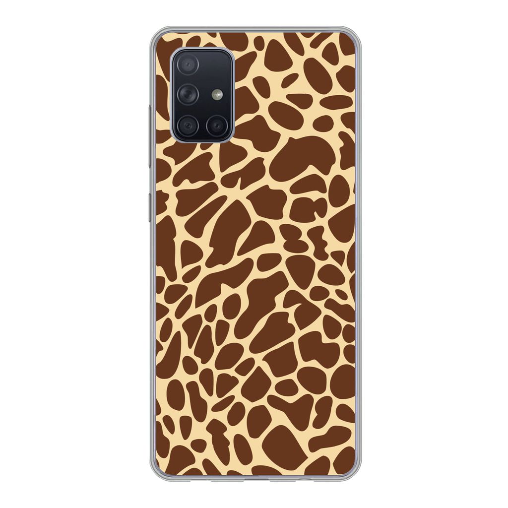 MuchoWow Handyhülle Schutzhülle Hülle für Samsung Galaxy A51 5G Tiermotiv - Giraffe - Braun Silikon Softcase Handy Hülle - Abbildung
