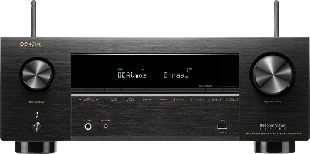 Denon AVR-X2800H DAB, 95 W, 7.1 Kanäle, Stereo, 185 W, Klemmleistenanschluss, A2DP, AVRCP, SBC