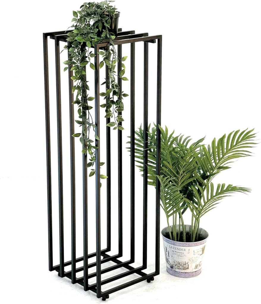 DanDiBo Blumenständer Metall Schwarz Eckig 96609 Pflanzenständer Beistelltisch Modern Design Innen Outdoor