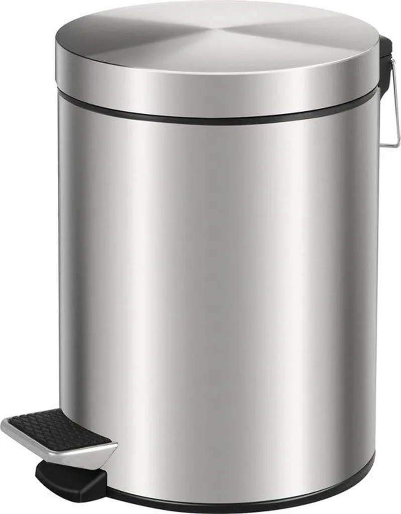 Poubelle automatique argentée en acier inoxydable avec seau amovible