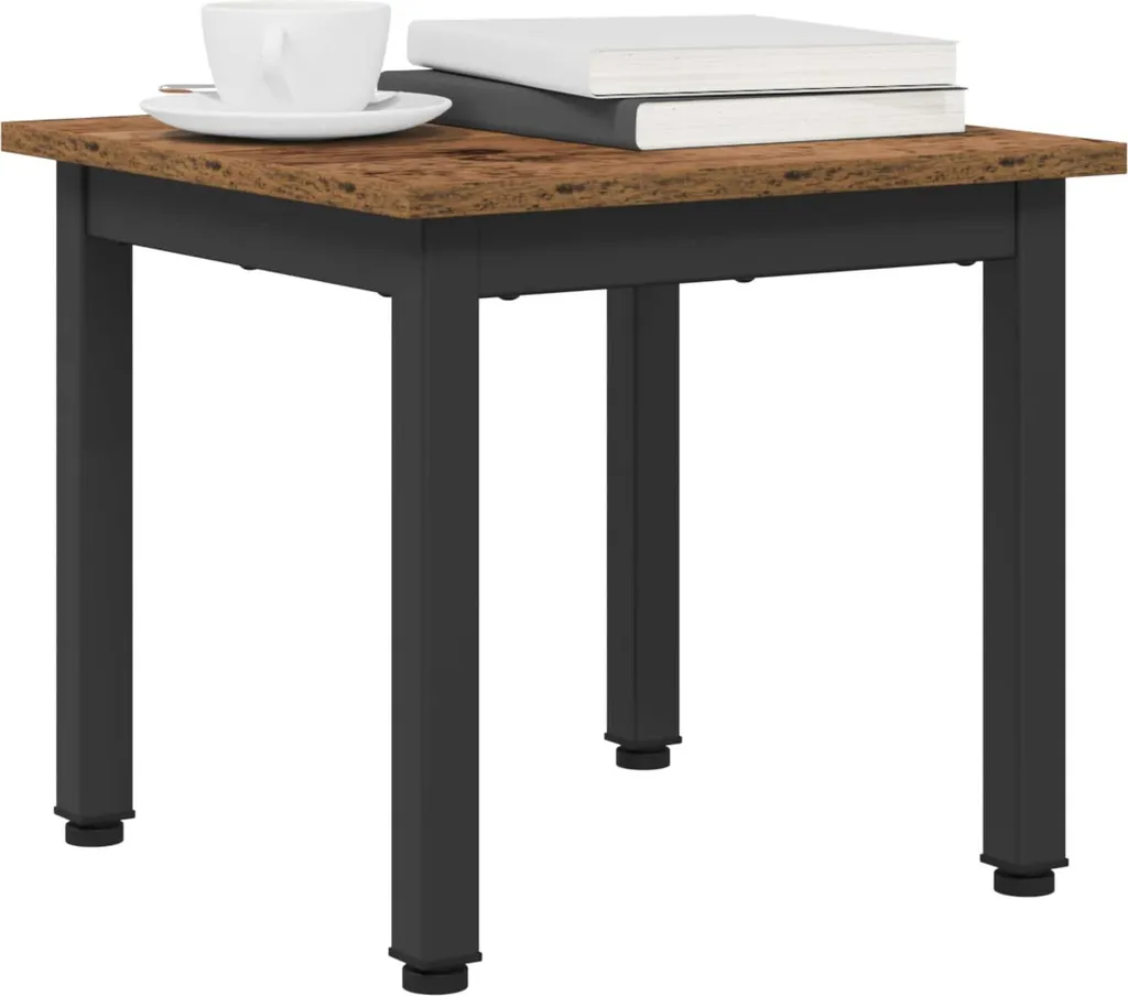 Tavolino SYFAX per Casa: Legno di Recupero Caldo e Sicuro 40x40 cm