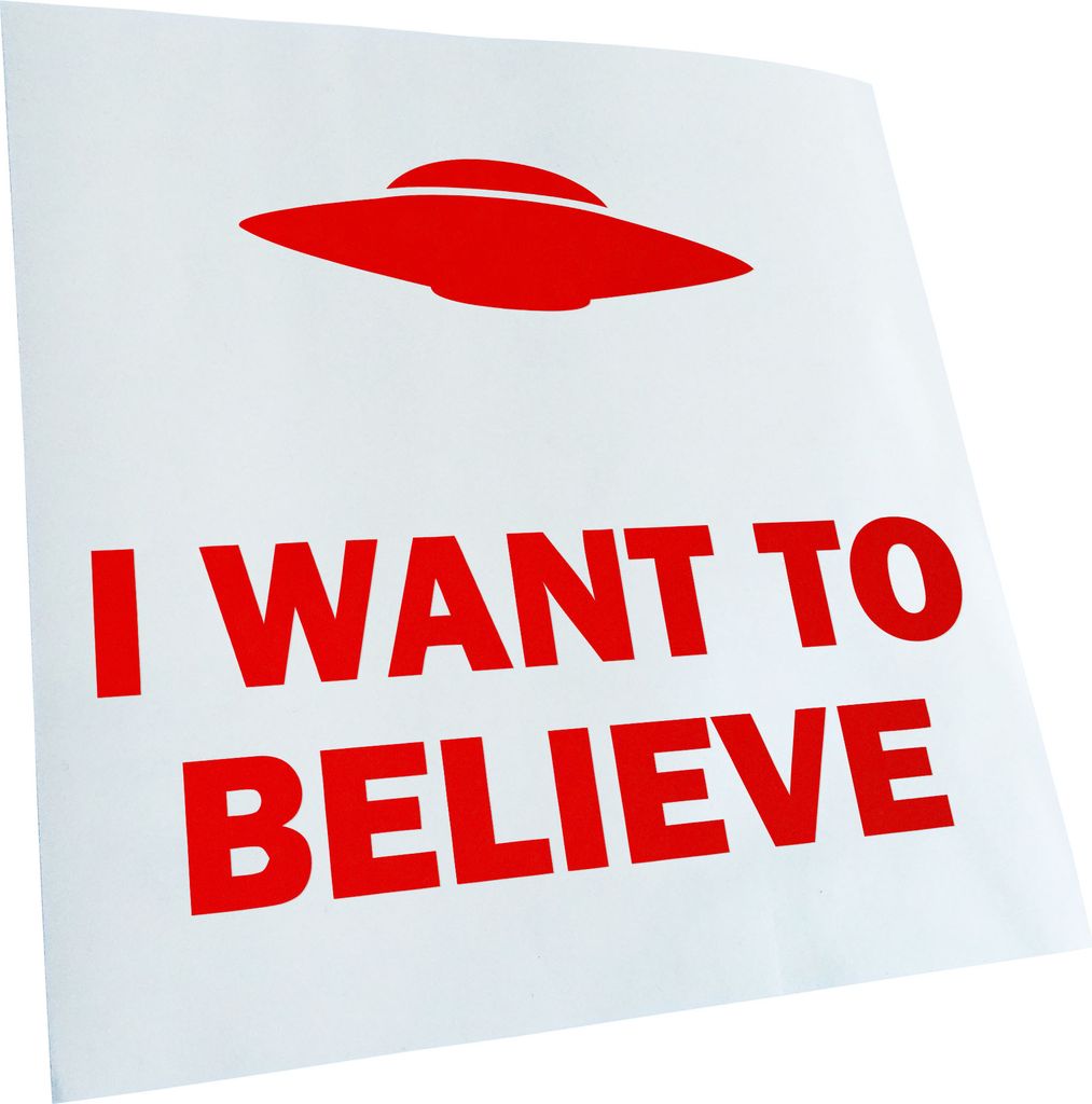 hauptsachebeklebt Kiwistar - Autoaufkleber - I Want to Believe UFO Heckscheibe - Aufkleber für Auto Kfz Fahrrad, LKW, Truck Mofa