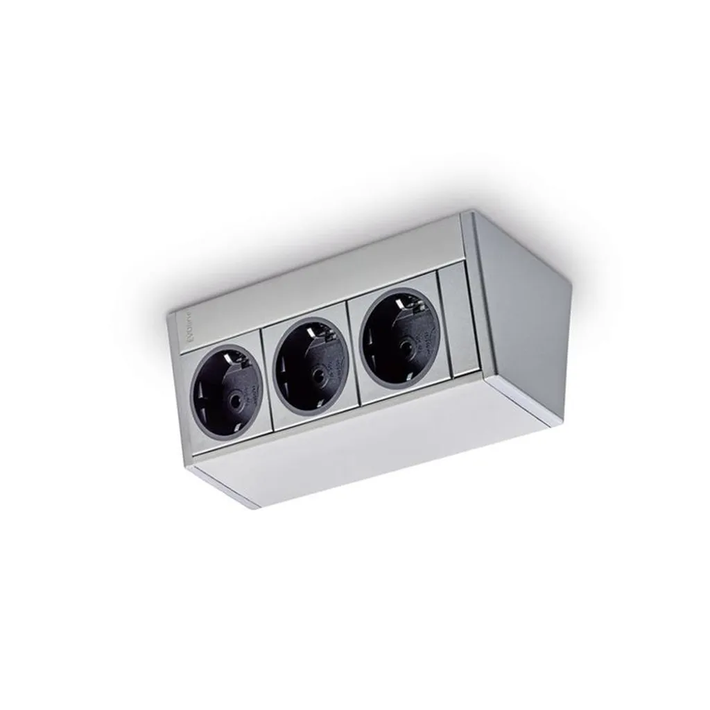 Plus de prises sur votre plan de travail avec Hailo Evoline® R Dock Argent