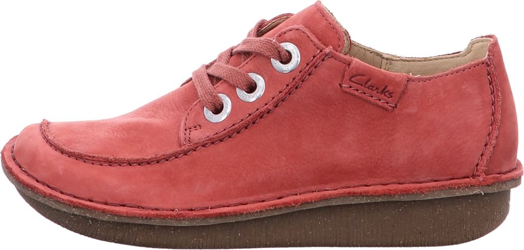 Clarks Schnürschuhe Funny Dream, Rauleder, Rot, Damen