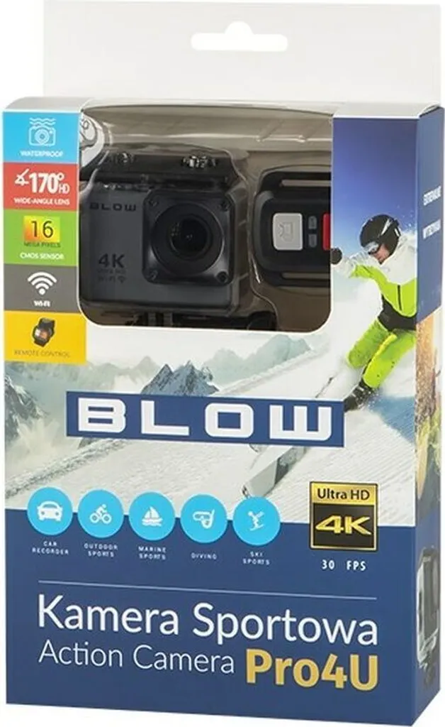 Caméra sport BLOW 78-538# 4K Ultra HD 16 MP avec connexion WiFi intégrée