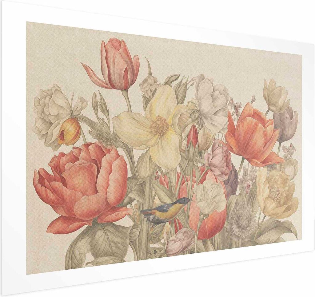 Posterpapier Poster - Flower Bouquet on a Cream Background 30x21 cm Blumen b-H-10034-ao-a