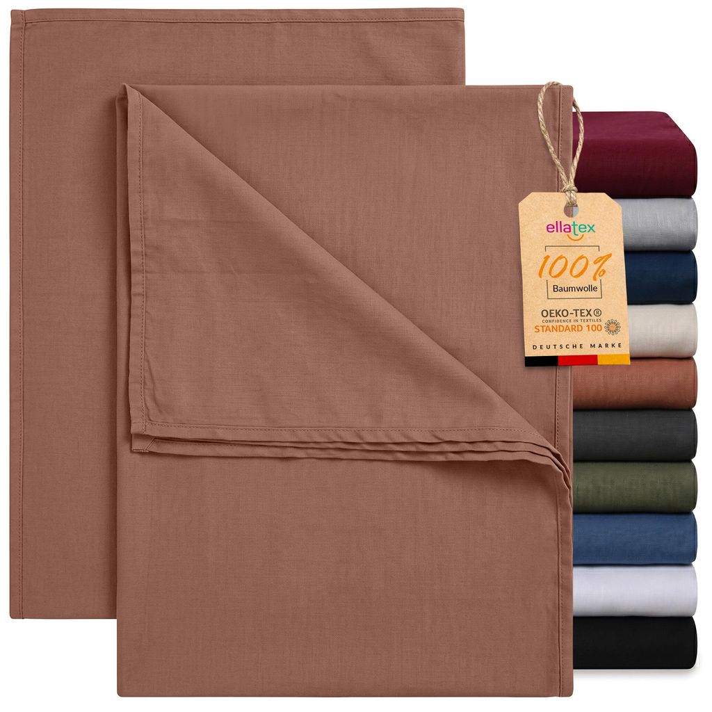 EllaTex 2er Pack Renforcé Bettlaken 140x200 Baumwolle – Produktbild 