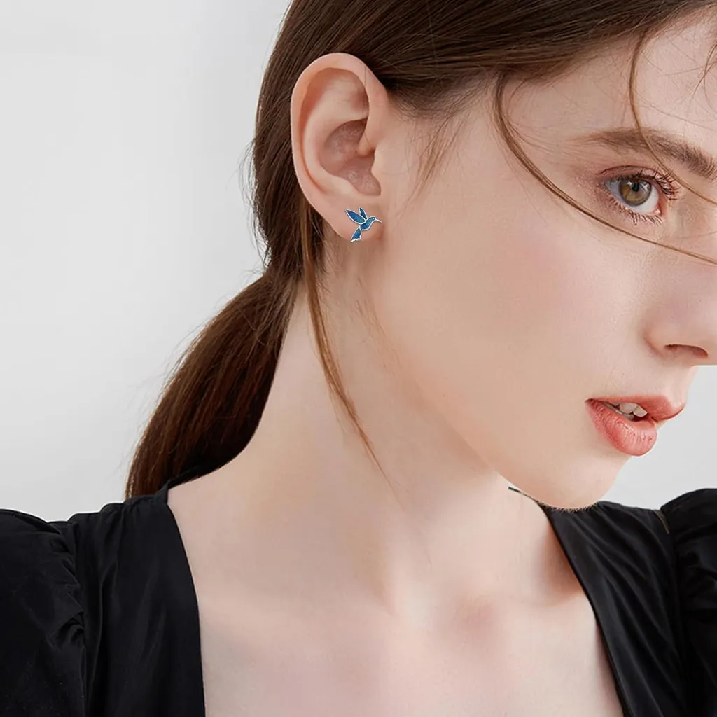 Orecchini Donna A Colibrì In Argento 925 - Gioielli Eleganti E Ipoallergenici In Confezione Regalo