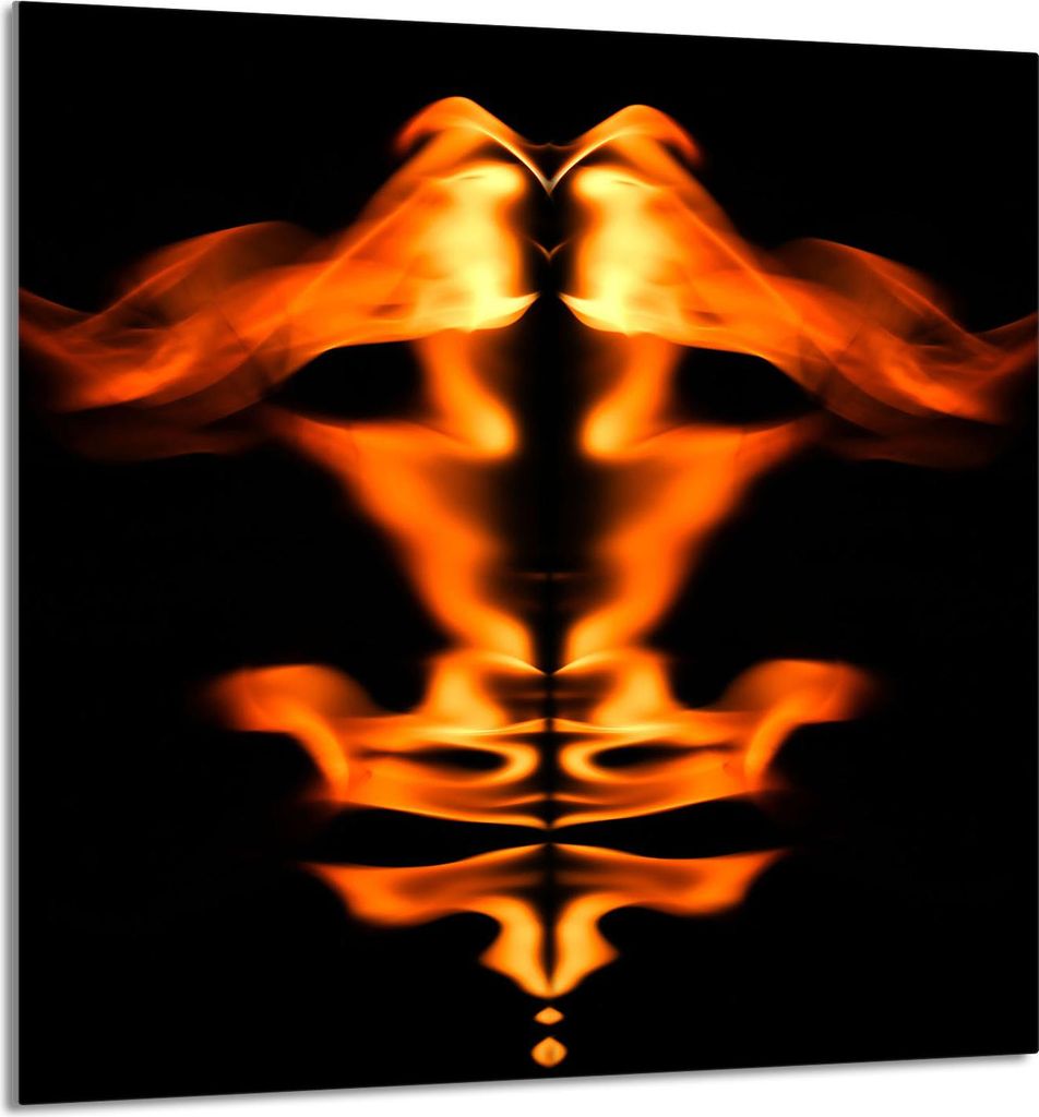 GLASPLATTE FÜR KÜCHE 60x65 Feuer