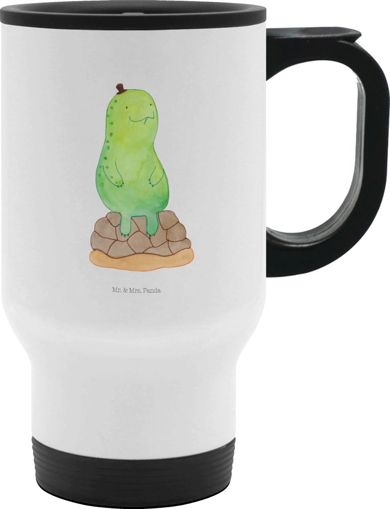 Mr. & Mrs. Panda thermosbecher Schildkröte Pause - Weiß - Geschenk, Panzer, Achtsam, Achtsamkeit, glücklich, Thermobecher To Go, trinkbecher mit...
