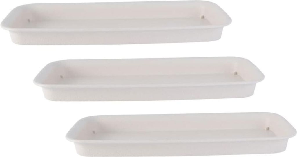 Rechteckige Kunststoff-Blumentopfuntersetzer 30 cm - ideal für Pflanzen- und Blumenkästen - Set von 3 Stück