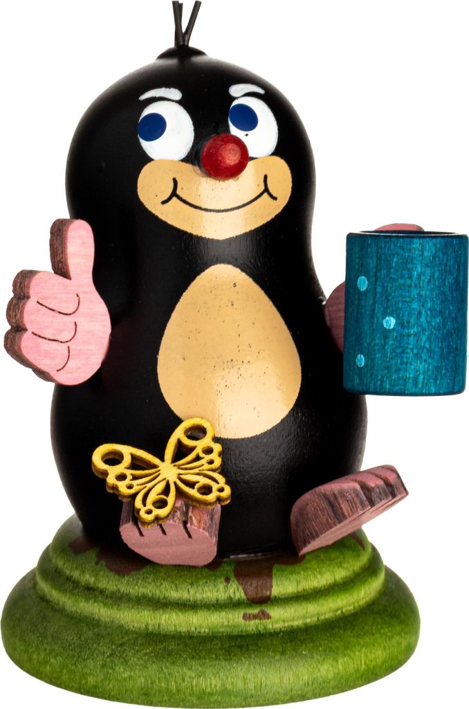 Drechslerei Kuhnert Deko Maulwurf - aus Holz - Anna - ca. 6 cm groß - als Dekoration fürs ganze Jahr