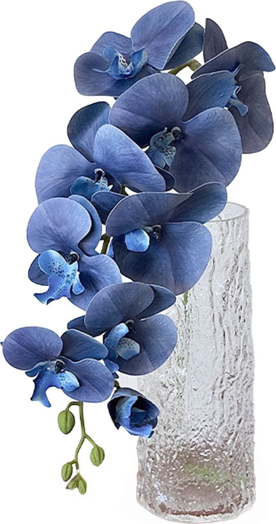 Künstliche Mottenorchideen, 9 Köpfe, realistische Kunstseide, Hochzeitsfeier, Home-Office, Tischdekoration, Kunst-Phalaenopsis, Blumenzweig