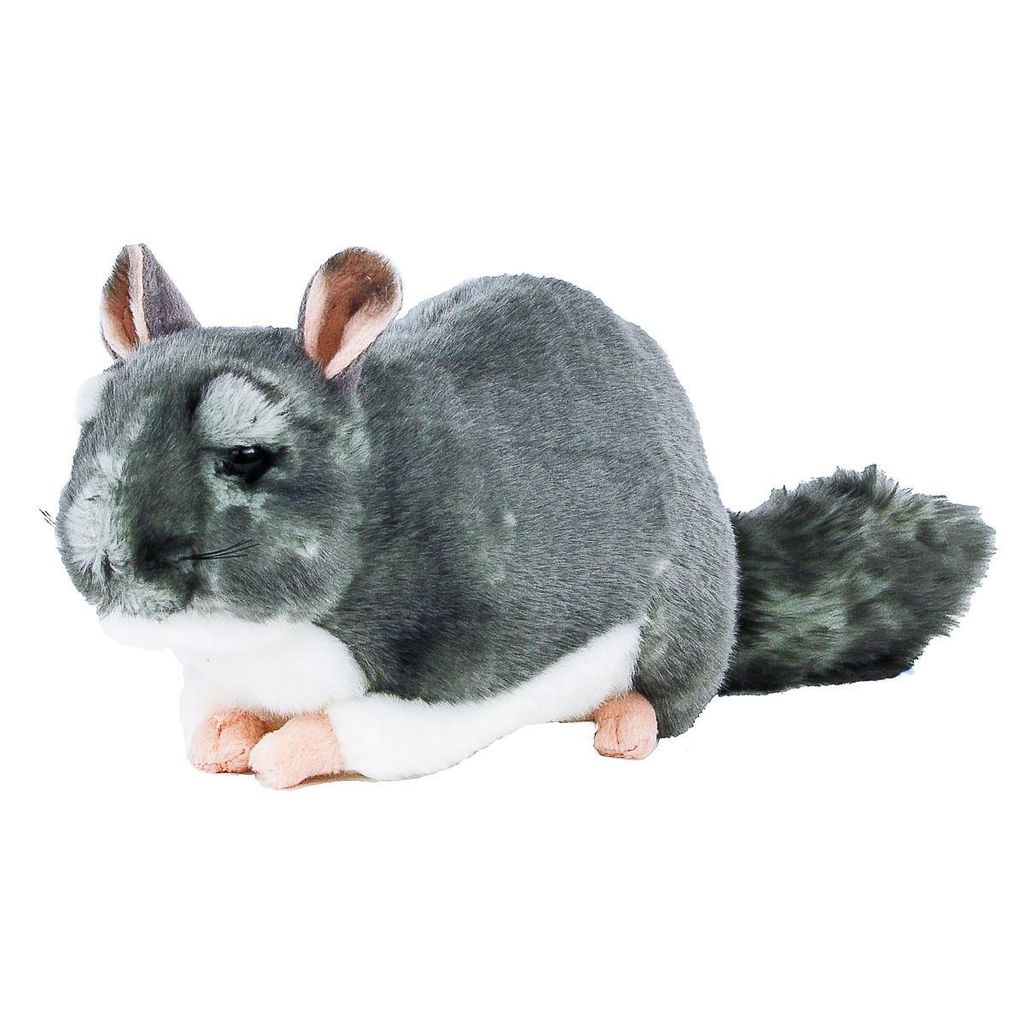 Chinchilla Kuscheltier grau liegend 28 cm Uni-Toys Produktbild 