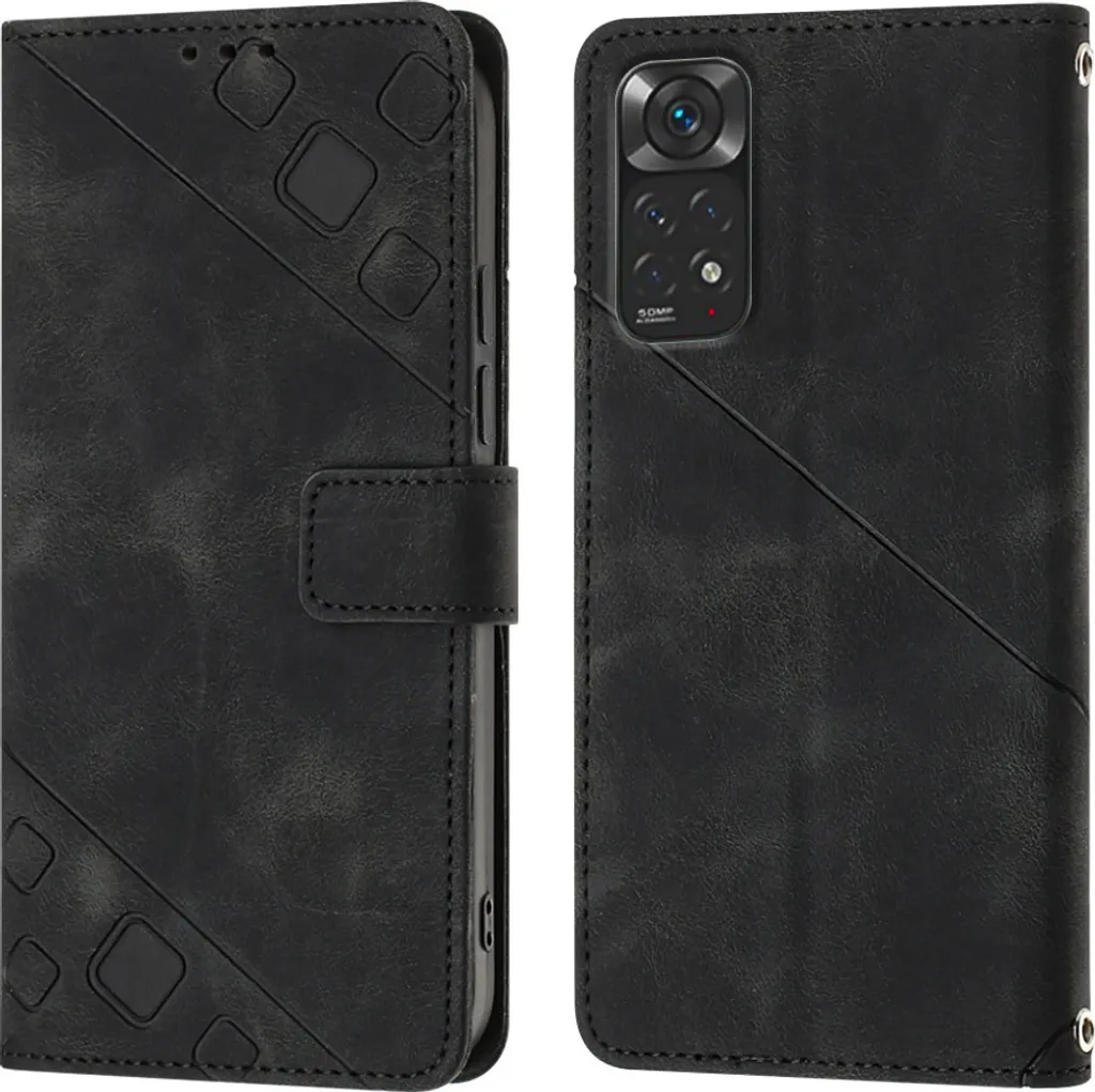 Custodia Xiaomi Redmi Note 11S / 11 4G in Pelle a Portafoglio Nero