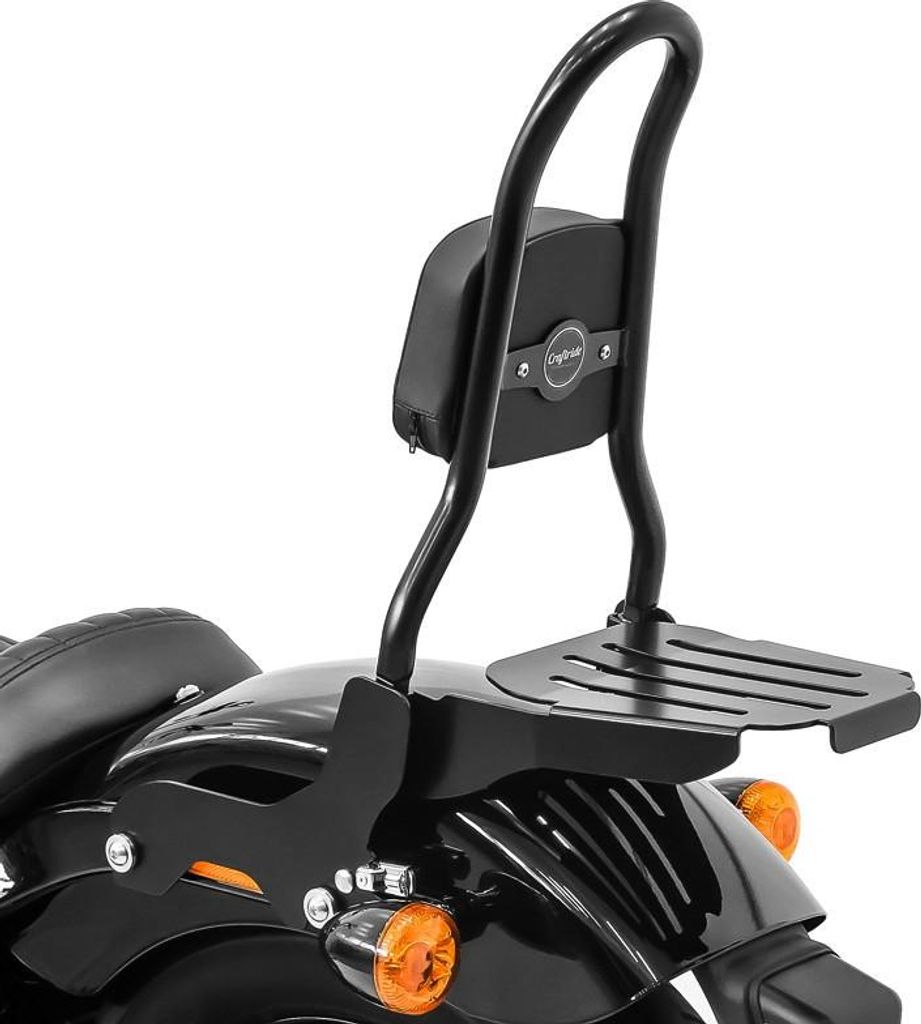 Sissy Bar CSM mit Gepäckträger für Harley-Davidson Softail 18-25 schwa