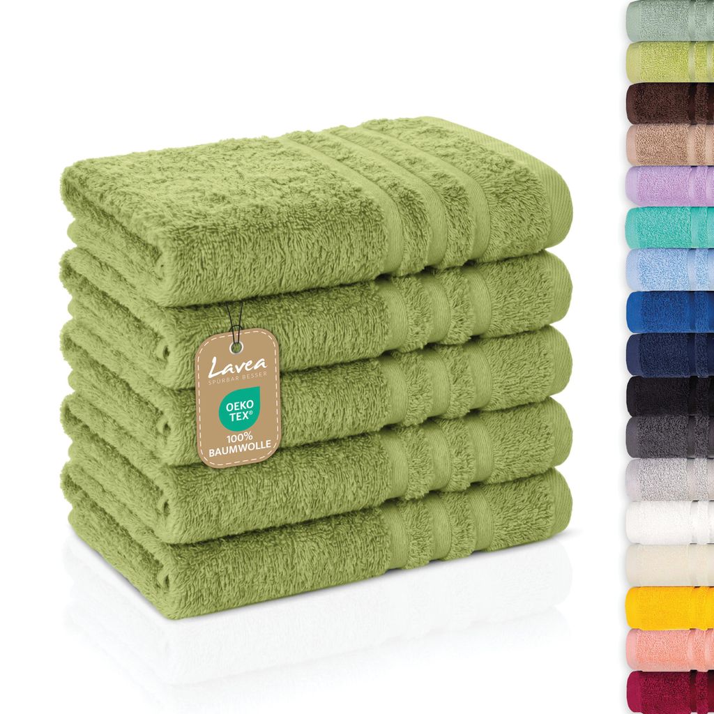 Lavea® 5er Set Gästehandtücher 30x50 cm, Weiche & Produktbild 