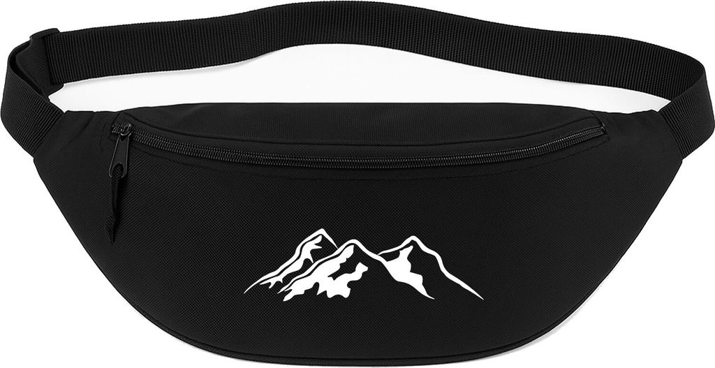Huuraa Bauchtasche Berg Silhouette Mountain 2,5 Liter Black Polyester Crossbody Bag Geschenkidee