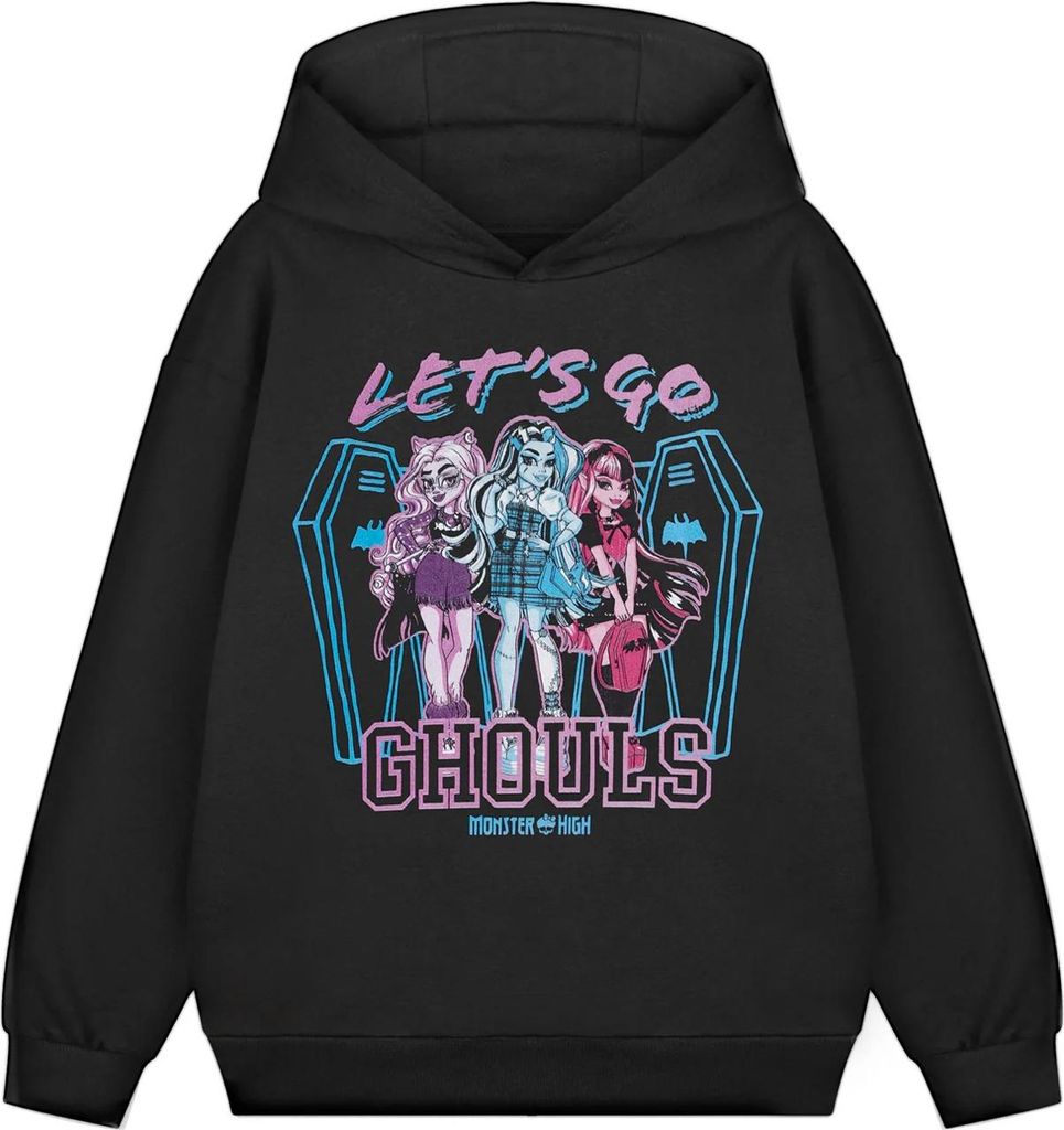 Monster High - "Let ́s Go Ghouls" Kapuzenpullover für Mädchen NS9672 (146-152) (Schwarz)