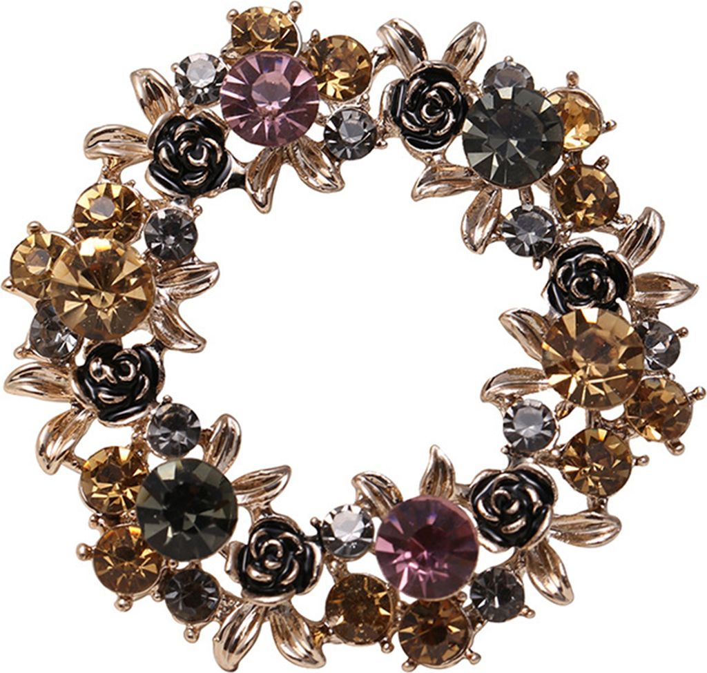 Brosche für Damen, Strass, Ringform, rostfrei, rutschfest, verschleißfest, Anzug, Mantel, Revers, Hut, Schal, Dekoration, Kleidungsnadel, Abschlu...