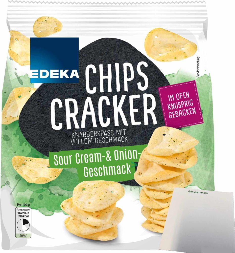 EDEKA Chips Cracker Sour Cream&Onion (125g Packung) + usy Block