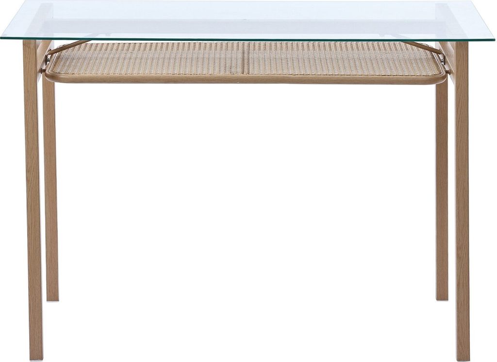 Esstisch Tisch 110x65x74cm Glas Tischplatte Esstisch Kaffee-Freizeittisch Beige Kaffee-Freizeittisch Multifunktionaler Aufbewahrungstisch Couchtisch