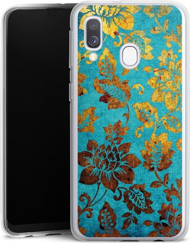 DeinDesign Handyhülle für Samsung Galaxy A40 Silikon Hülle Case Smartphone Schutzhülle Blumen Ornamente Vintage
