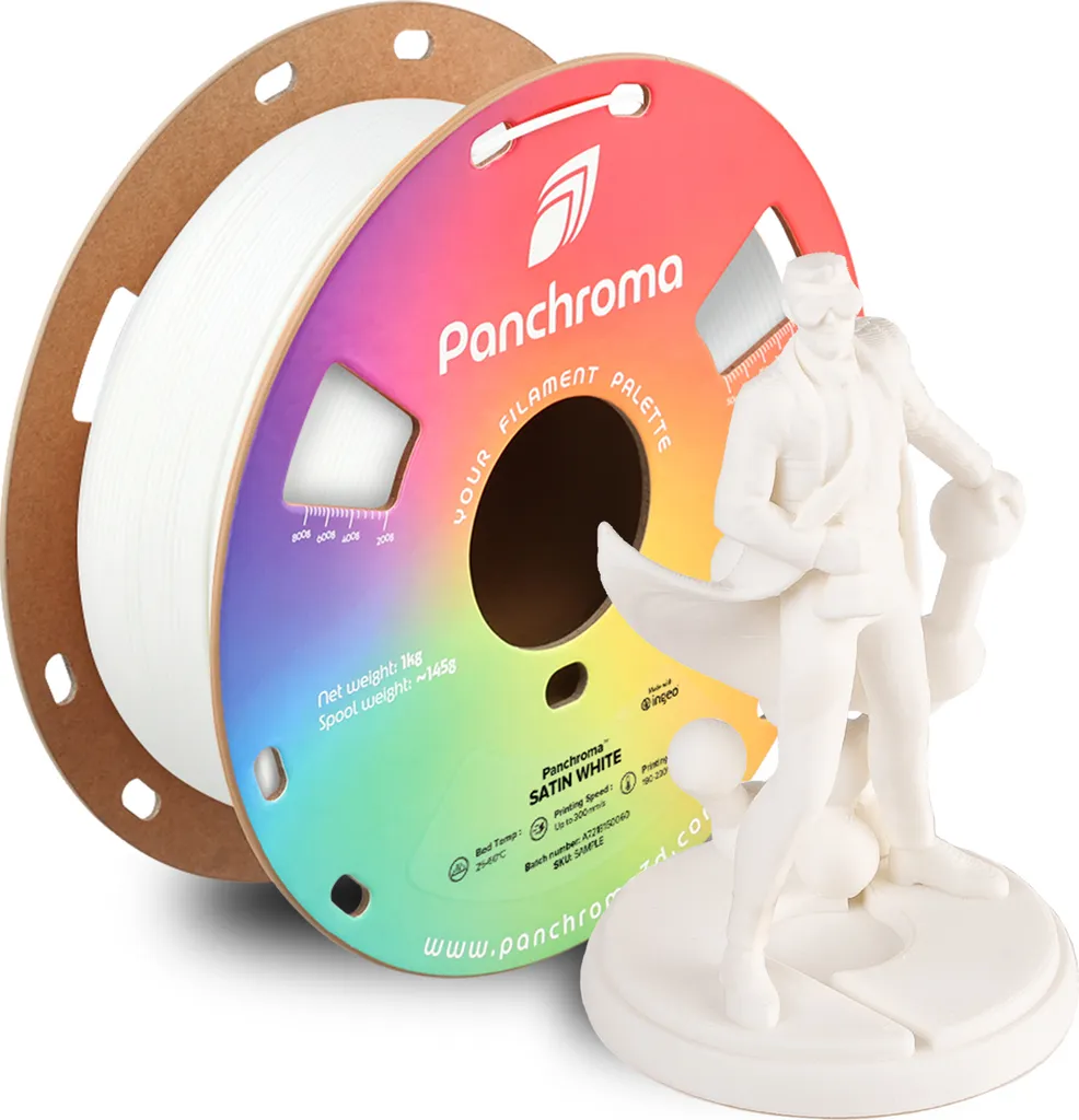 Panchroma™ PLA Satin White - Filamento 3D 1.75mm 1kg Finitura Premium