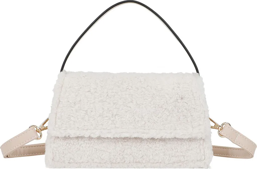 Sac à main blanc chaud en peluche Rosino-Fluffy pour un look hivernal chic