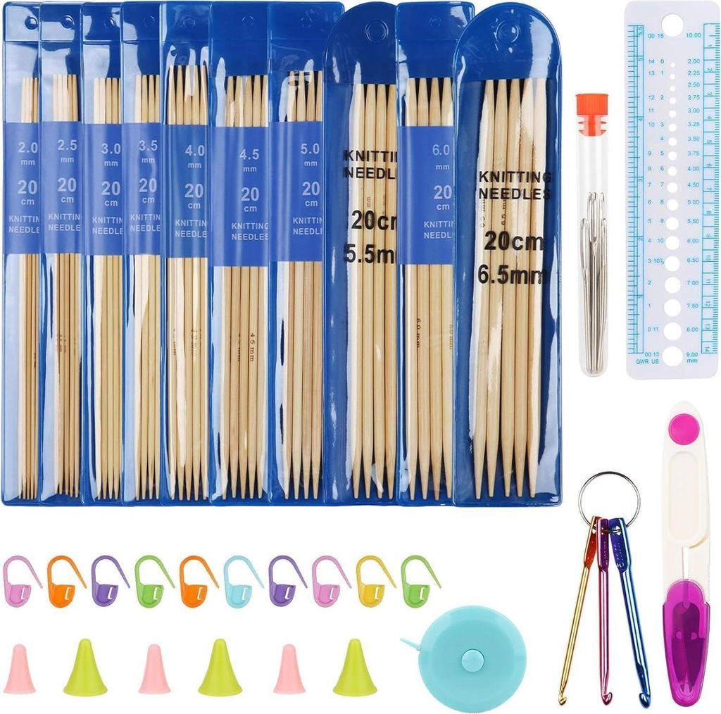 Set di ferri da maglia in bambù Coopay 2,0-6,5 mm 50 pezzi Immagine del prodotto 