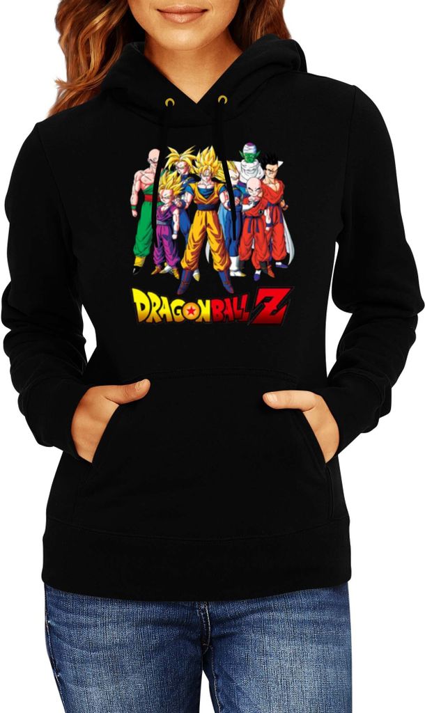 Damen Kapuzenpullover Japan Manga Anime Comics Dragon Anime Manga Ball Z 12, Lady XS / Schwarz