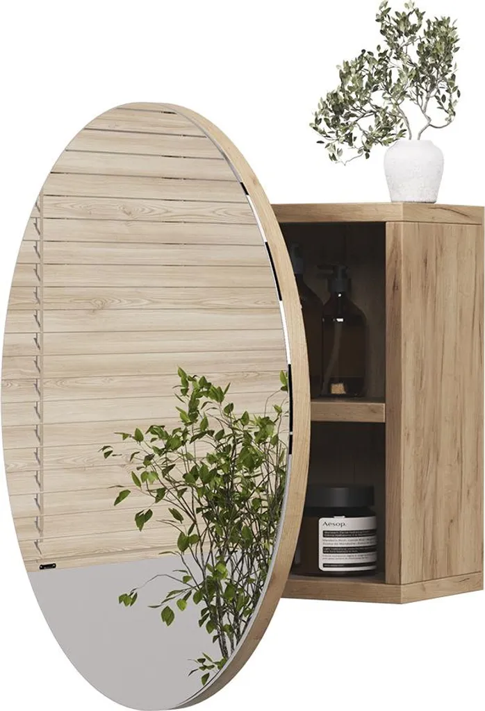Gagnez de la place avec l'armoire de toilette Vicco Loki Chêne 50x50cm
