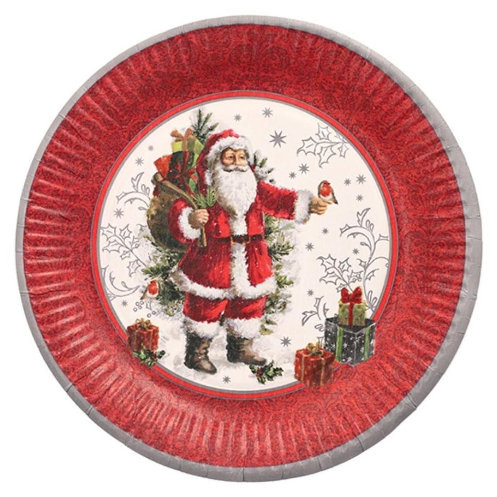 Runder Pappteller „HoHoHo“ 23 cm 10 Stück. Produktbild 