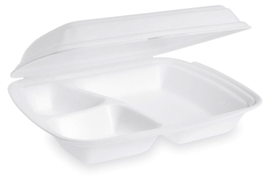 25x Menüboxen Klappbox 240x200x69mm geschäumt 3-geteilt Produktbild 