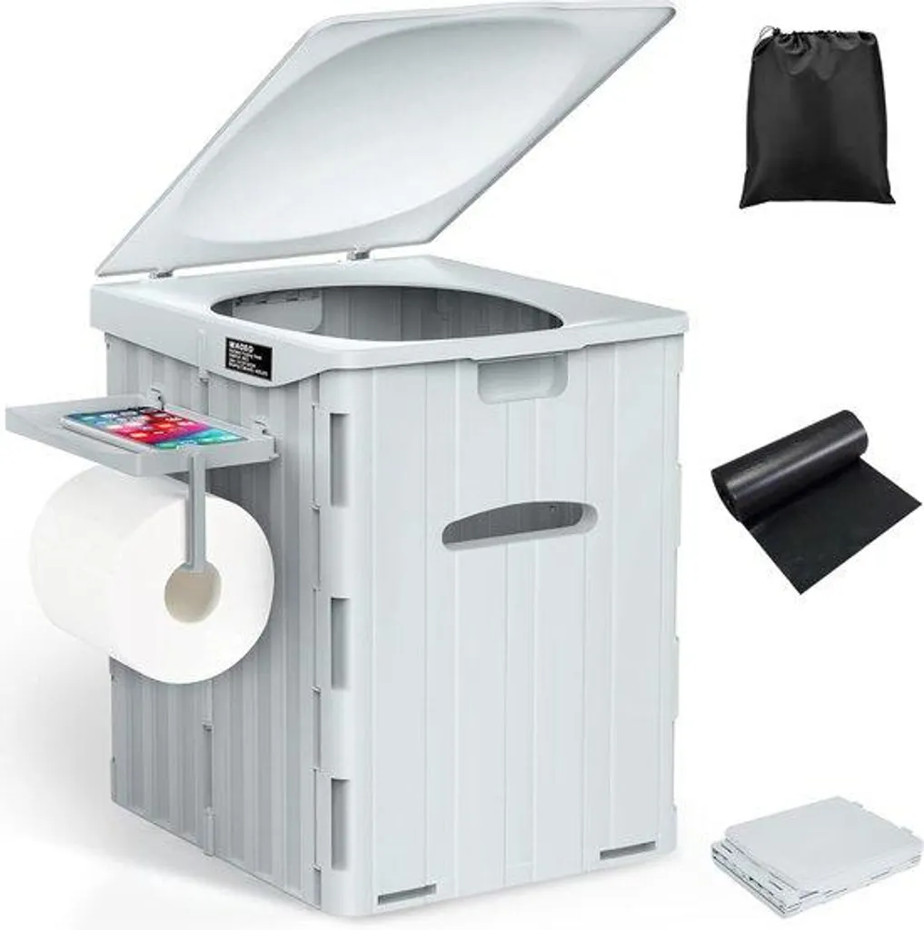 Toilettes de voyage compactes pliables 39 cm avec couvercle hermétique