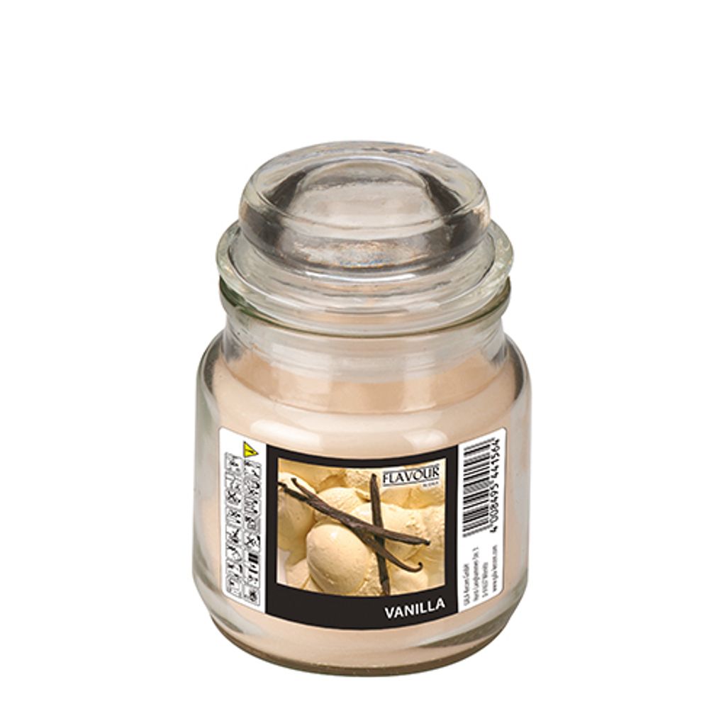 Papstar Duftkerzen im Glas, Vanilla, Ø 63 mm · 85 mm, "Flavour", 6 Stück
