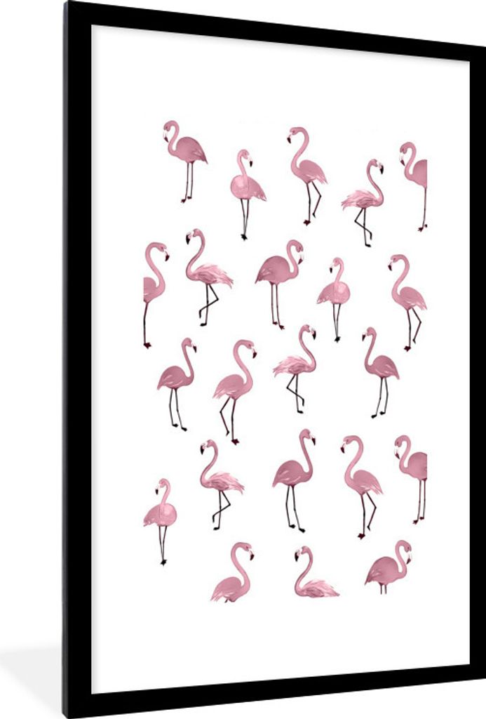 MuchoWow® MuchoWow® Gerahmtes Poster Flamingo - Rosa - Produktbild 