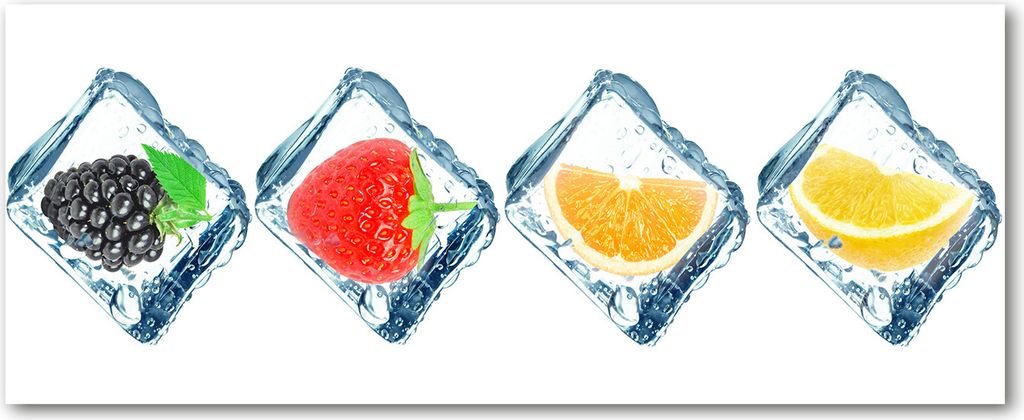 Tulup Küchenrückwand Spritzschutz aus Glas -125x50 -Spritzschutz auf gehärtetes Glas Deko Essen & Getränke Frucht Würfeln