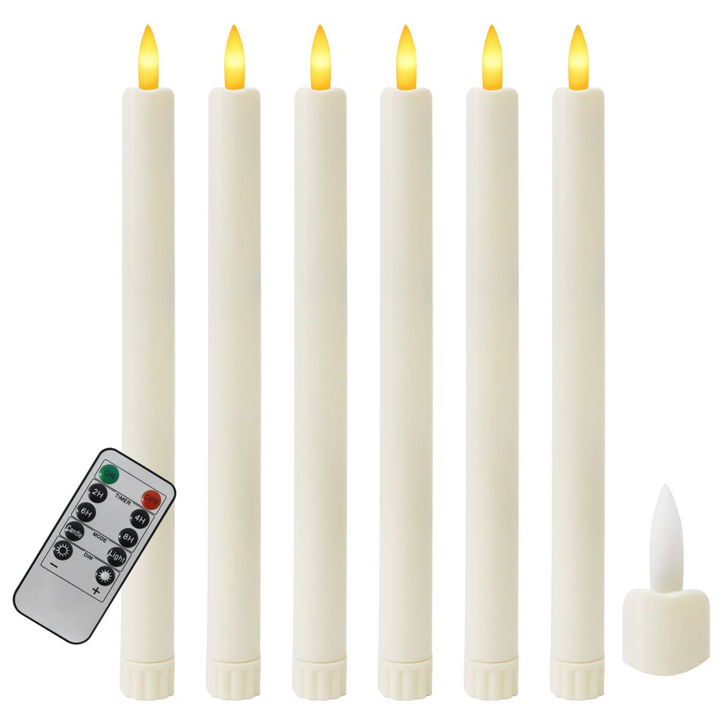 Led stabkerzen mit Fernbedienung 6 pcs Flammenlose Kerzen Produktbild 