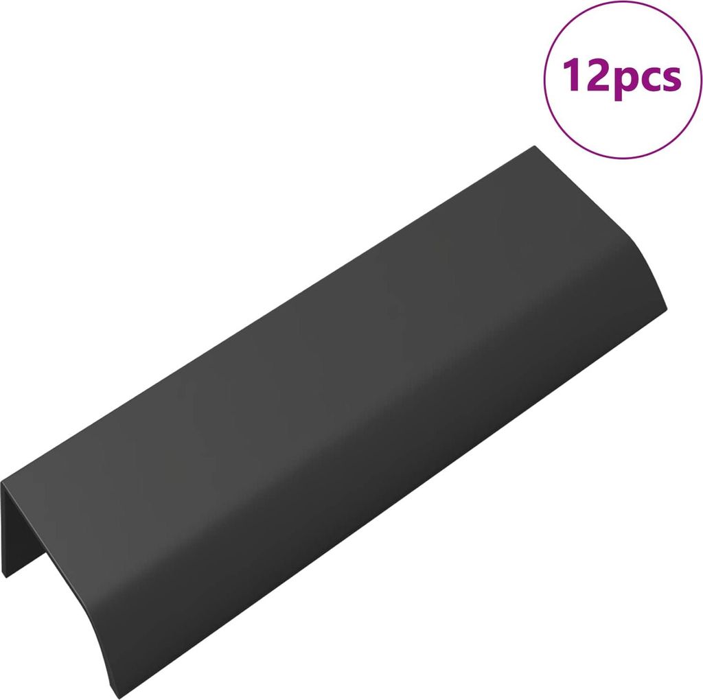 Griff 12 pcs Schwarz 120 x 39,6 x 17 mm Aluminium