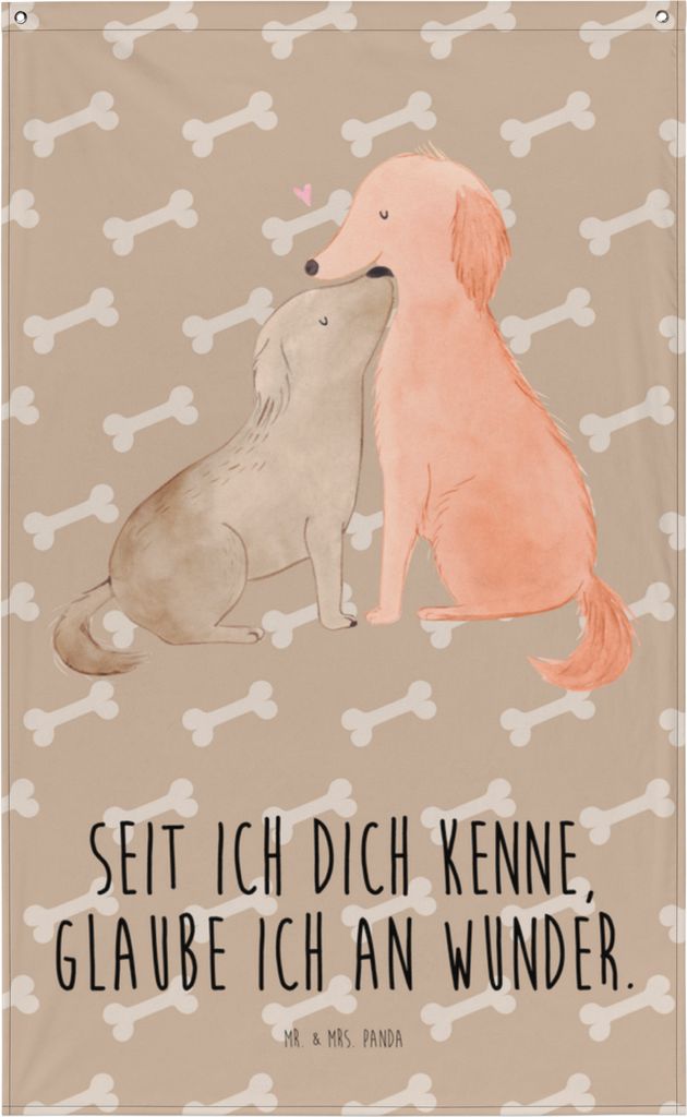 Mr. & Mrs. Panda Wandtuch Hunde Liebe - Hundeglück - Geschenk, Bildteppich, Hängedeko, Boho Wandteppich, Sprüche, Herz, Vertrauen, Glaube, Wandb...