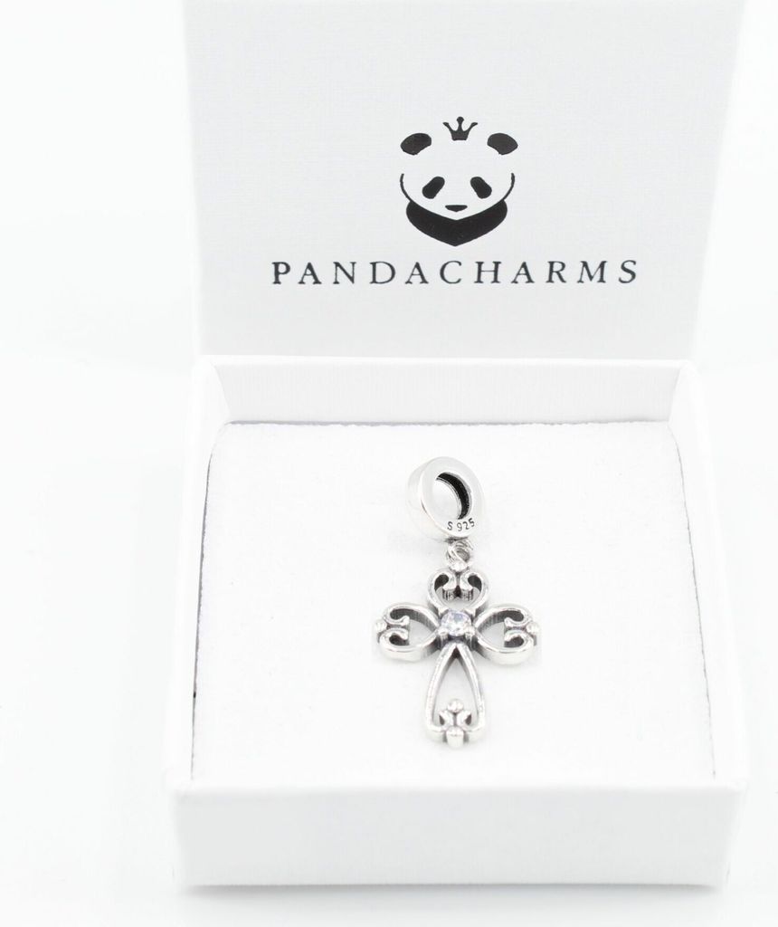PANDACHARMS Engelskreuz Charm Anhänger, 925er Sterling Produktbild 2