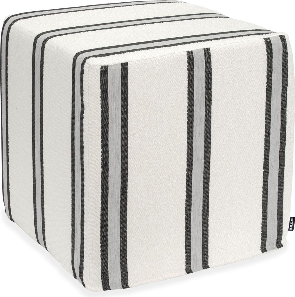 H.O.C.K. Sera Uno Hocker Cube 45x45x45cm schwarz grau Einzelstreifen